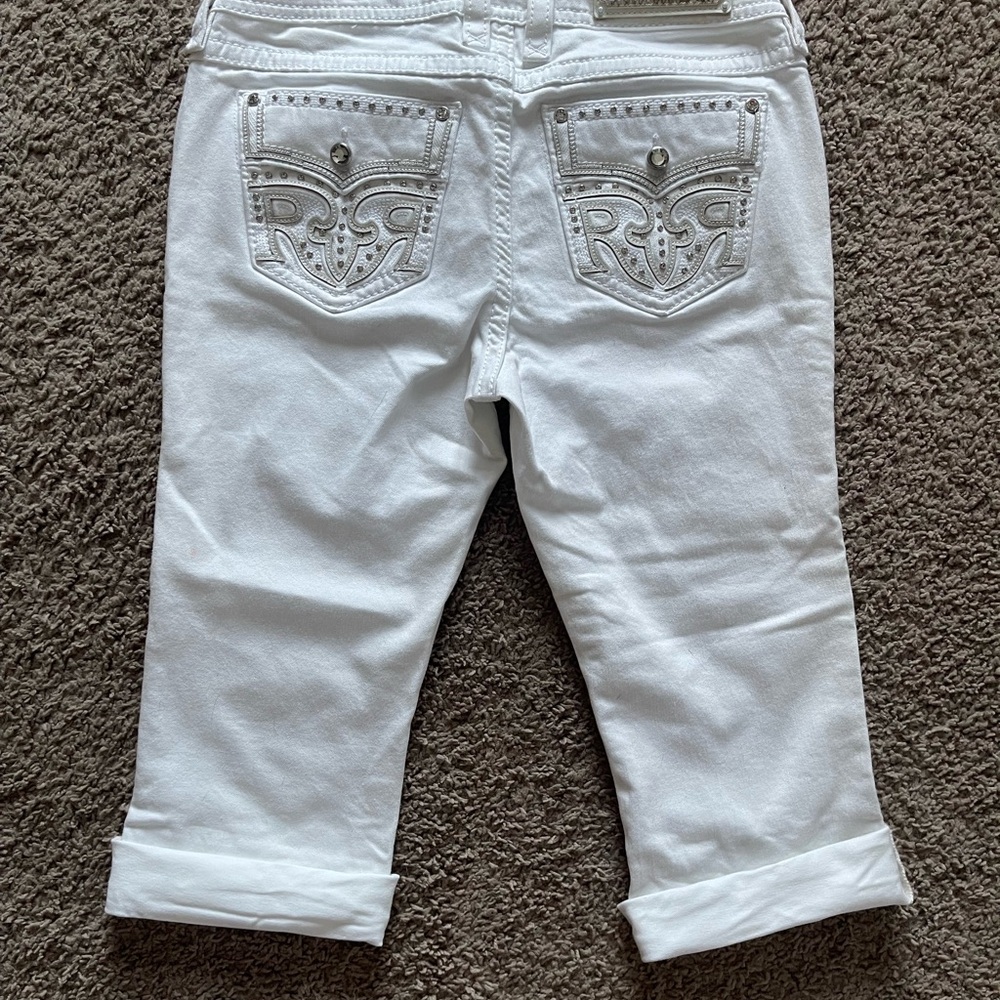 Rock Revival Women's Cropped White Jeans